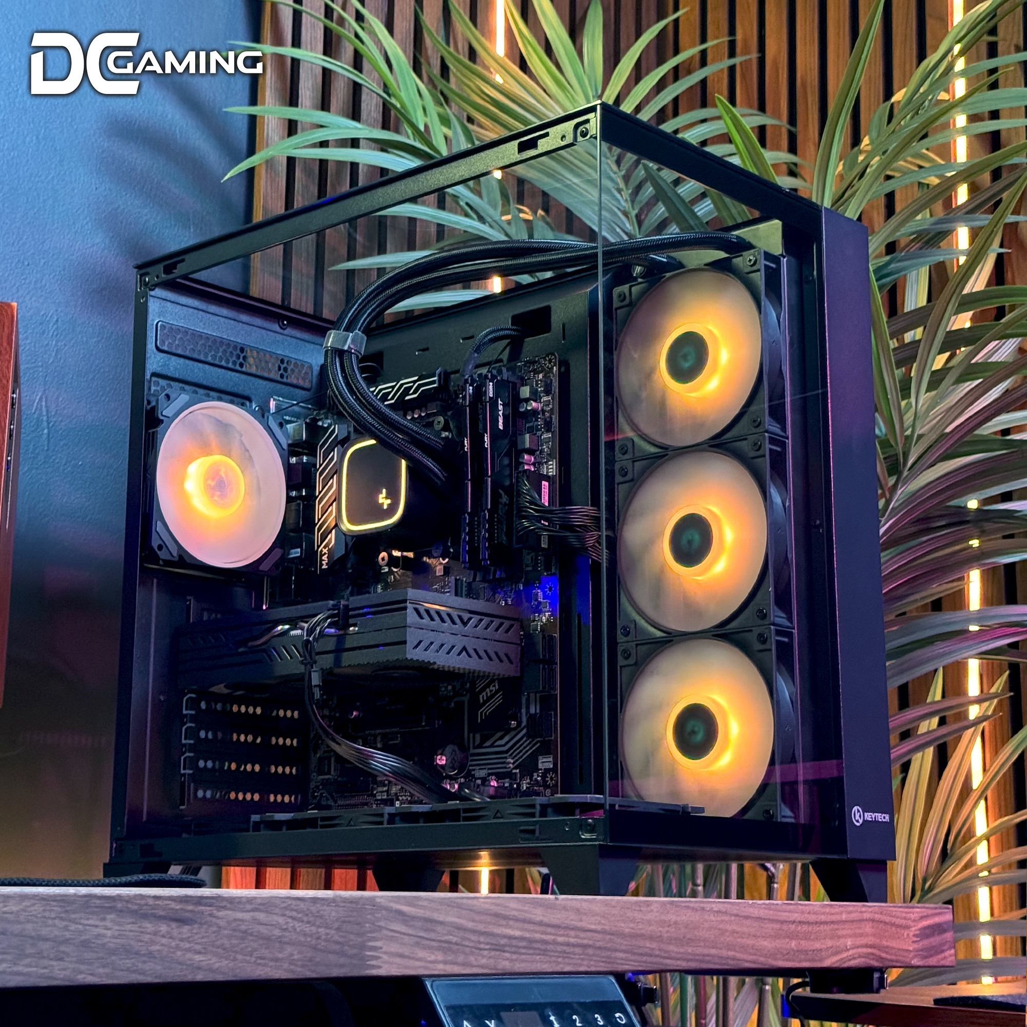 Keytech 011 V Black Top Glass ATX